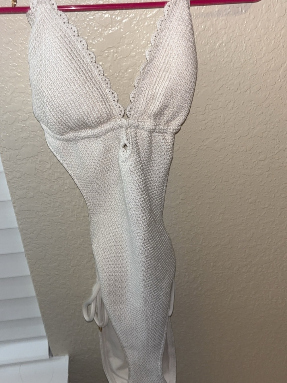 Victoria's Secret Cream Knit Plunge Chemise